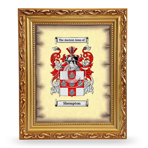 Shempton Coat of Arms Framed - Gold