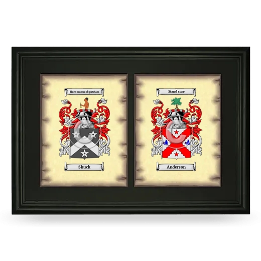 Double Coat of Arms Framed - Black