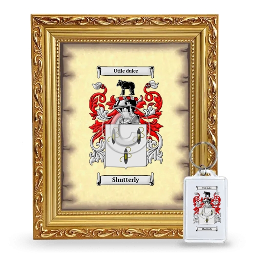 Shutterly Framed Coat of Arms and Keychain - Gold