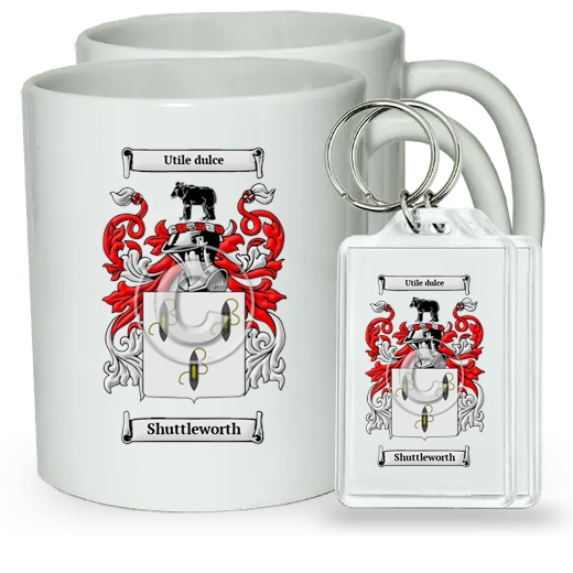 Shuttleworth Pair of Coffee Mugs and Pair of Keychains