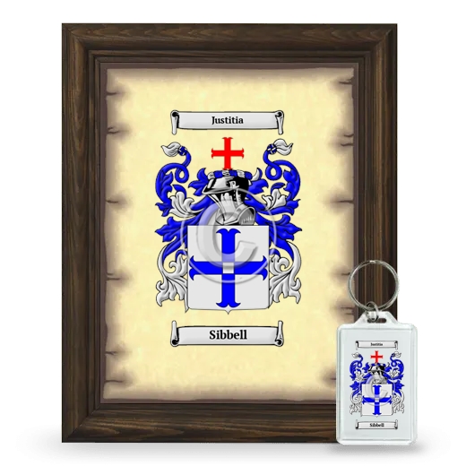 Sibbell Framed Coat of Arms and Keychain - Brown