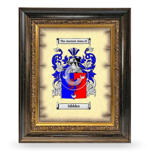 Sibbles Coat of Arms Framed - Heirloom