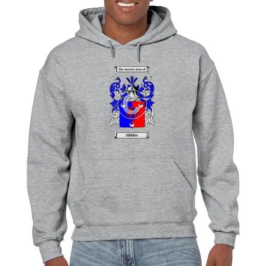 Sibbles Grey Unisex Coat of Arms Hooded Sweatshirt