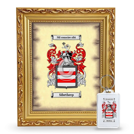 Sibetherp Framed Coat of Arms and Keychain - Gold