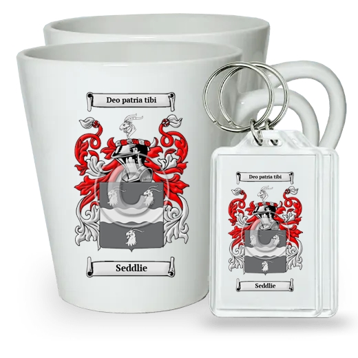 Seddlie Pair of Latte Mugs and Pair of Keychains