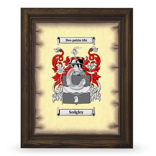 Sedgley Coat of Arms Framed - Brown