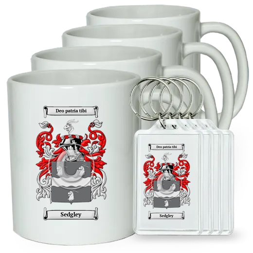 Sedgley Set of 4 Coffee Mugs and Keychains