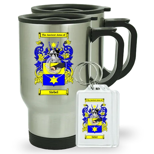 Siebel Pair of Travel Mugs and pair of Keychains