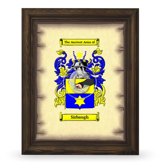Sirbaugh Coat of Arms Framed - Brown