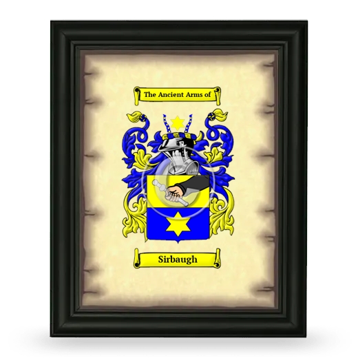 Sirbaugh Coat of Arms Framed - Black