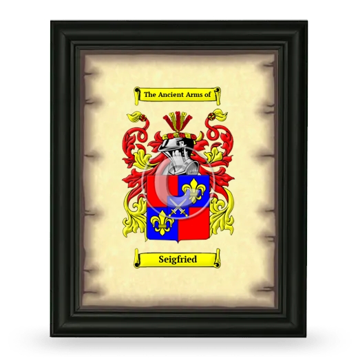 Seigfried Coat of Arms Framed - Black