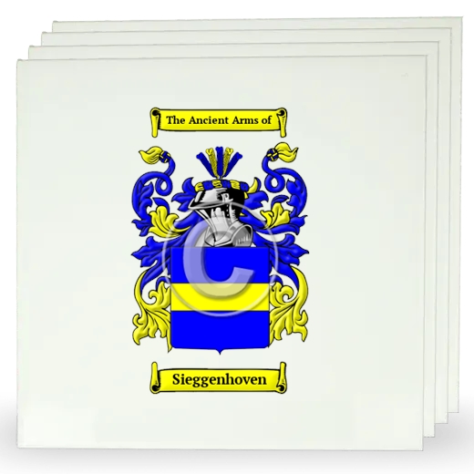 Sieggenhoven Set of Four Large Tiles with Coat of Arms