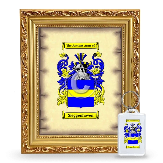 Sieggenhoven Framed Coat of Arms and Keychain - Gold