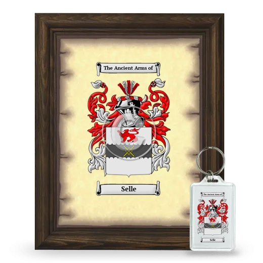 Selle Framed Coat of Arms and Keychain - Brown
