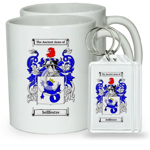 Sellfestre Pair of Coffee Mugs and Pair of Keychains