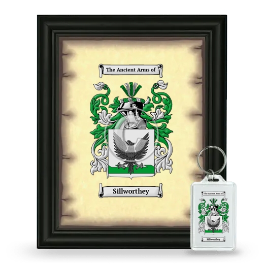 Sillworthey Framed Coat of Arms and Keychain - Black