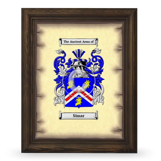 Simar Coat of Arms Framed - Brown