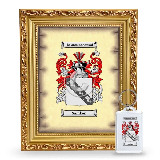 Samken Framed Coat of Arms and Keychain - Gold