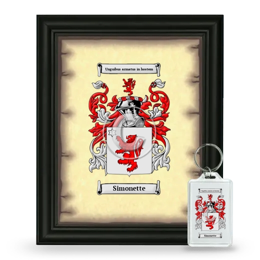 Simonette Framed Coat of Arms and Keychain - Black