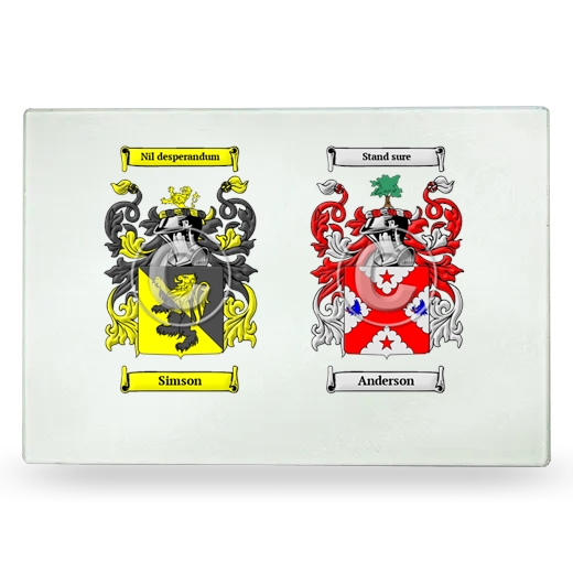 Double Coat of Arms Glass Cutting Board