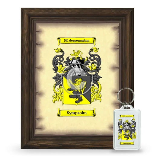 Sympsolm Framed Coat of Arms and Keychain - Brown