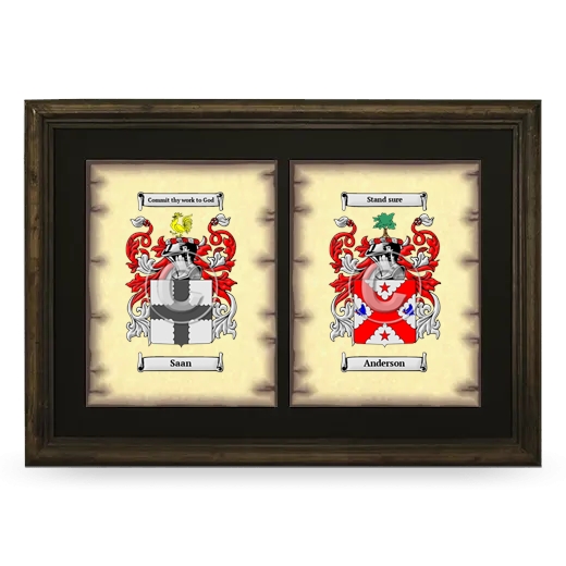 Double Coat of Arms Framed - Brown