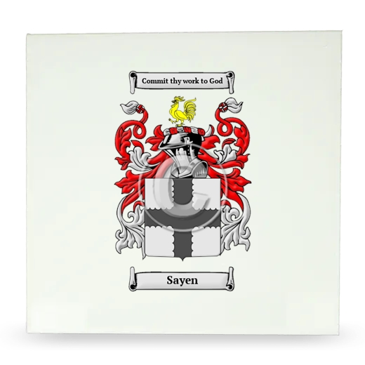 Sayen Large Ceramic Tile with Coat of Arms