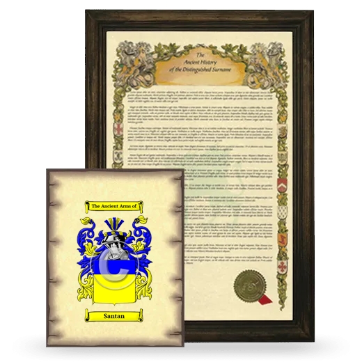 Santan Framed History and Coat of Arms Print - Brown