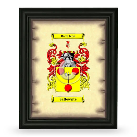 Saffewrite Coat of Arms Framed - Black