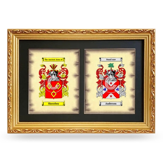 Double Coat of Arms Framed - Gold