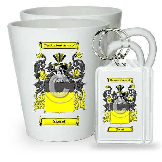 Skeret Pair of Latte Mugs and Pair of Keychains