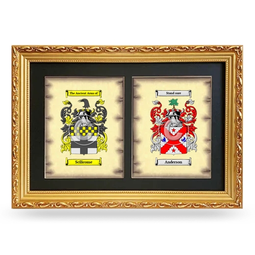 Double Coat of Arms Framed - Gold