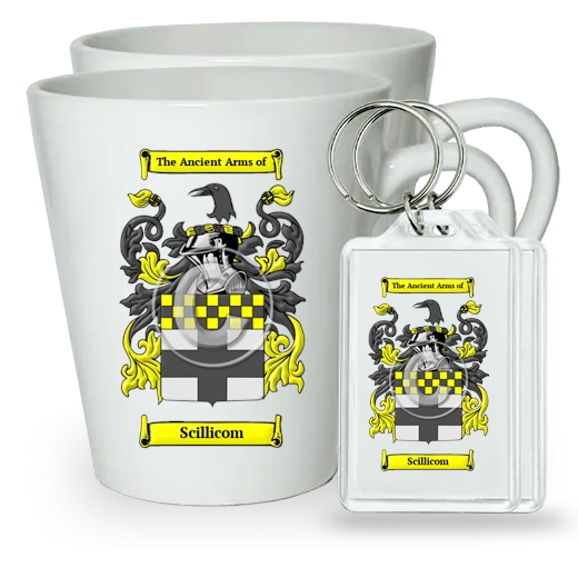 Scillicom Pair of Latte Mugs and Pair of Keychains