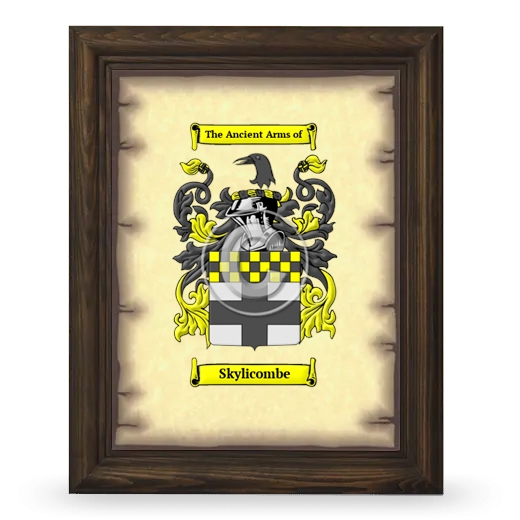 Skylicombe Coat of Arms Framed - Brown