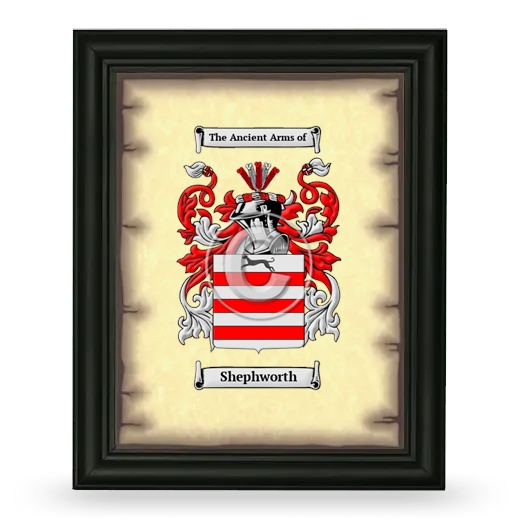 Shephworth Coat of Arms Framed - Black