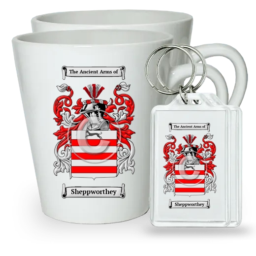 Sheppworthey Pair of Latte Mugs and Pair of Keychains