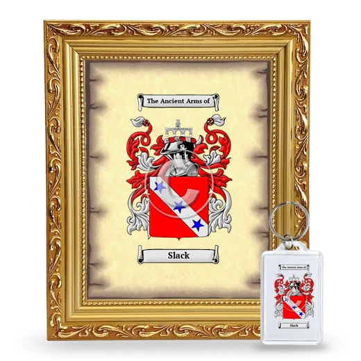 Slack Framed Coat of Arms and Keychain - Gold