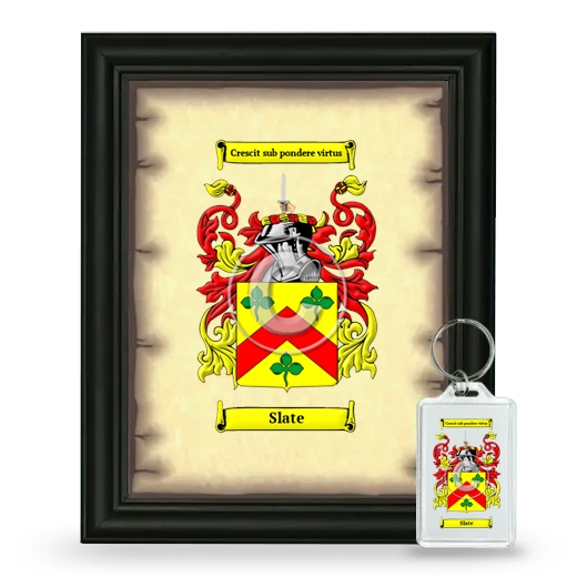 Slate Framed Coat of Arms and Keychain - Black