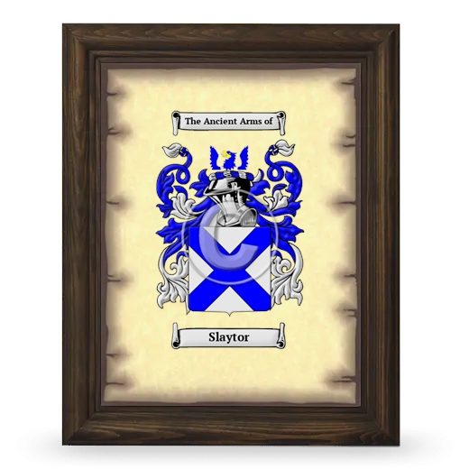 Slaytor Coat of Arms Framed - Brown