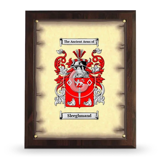 Sleeghmand Coat of Arms Plaque