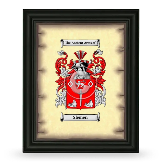 Slemen Coat of Arms Framed - Black