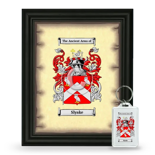 Slyake Framed Coat of Arms and Keychain - Black