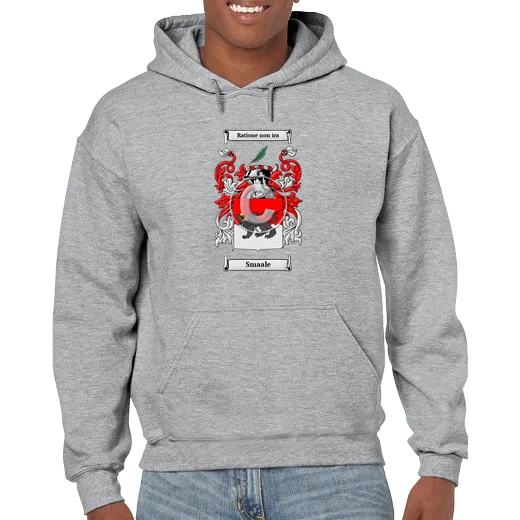 Smaale Grey Unisex Coat of Arms Hooded Sweatshirt