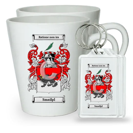 Smailpl Pair of Latte Mugs and Pair of Keychains