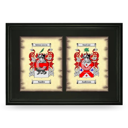 Double Coat of Arms Framed - Black