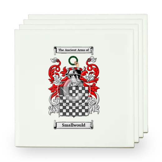 Smallwould Set of Four Small Tiles with Coat of Arms