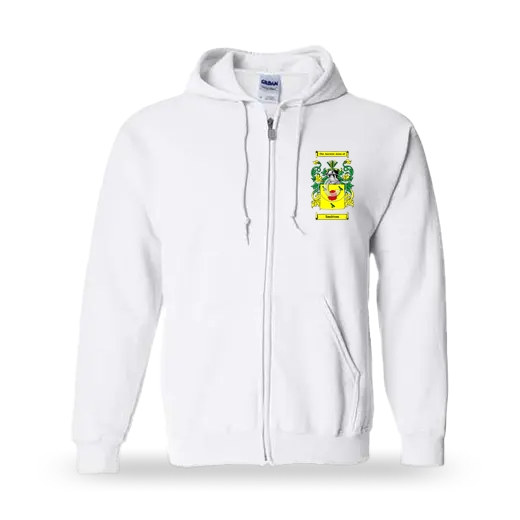 Smitton Unisex Coat of Arms Zip Sweatshirt - White