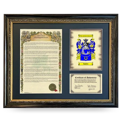 Smites Framed Surname History and Coat of Arms- Heirloom