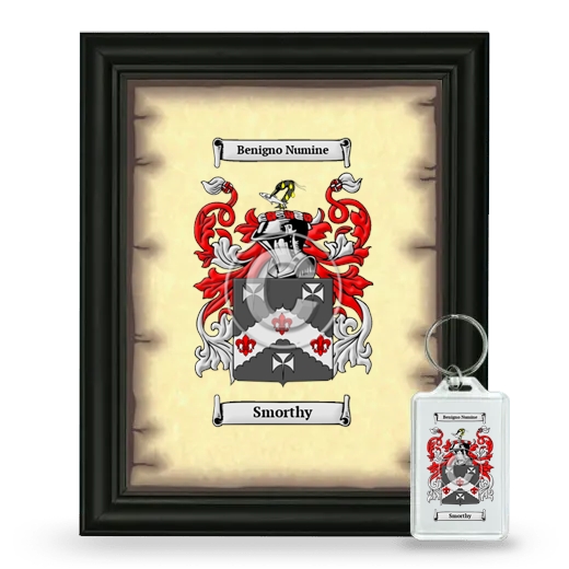 Smorthy Framed Coat of Arms and Keychain - Black