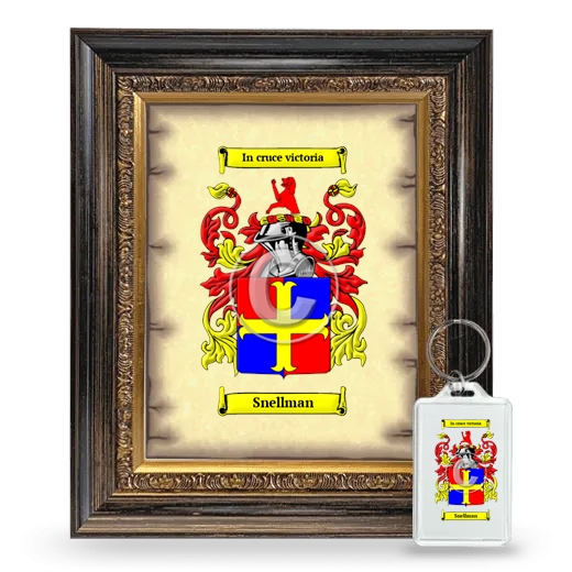 Snellman Framed Coat of Arms and Keychain - Heirloom